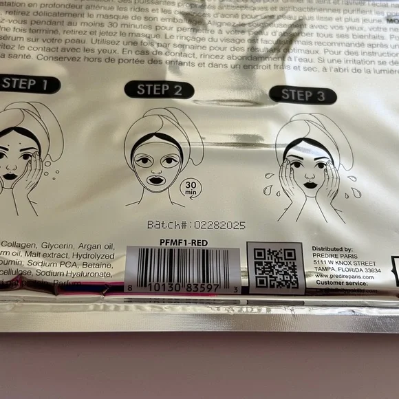 Prédiré Paris Red Wine Anti-Aging Facial Mask - SEALED - Picture 6 of 8